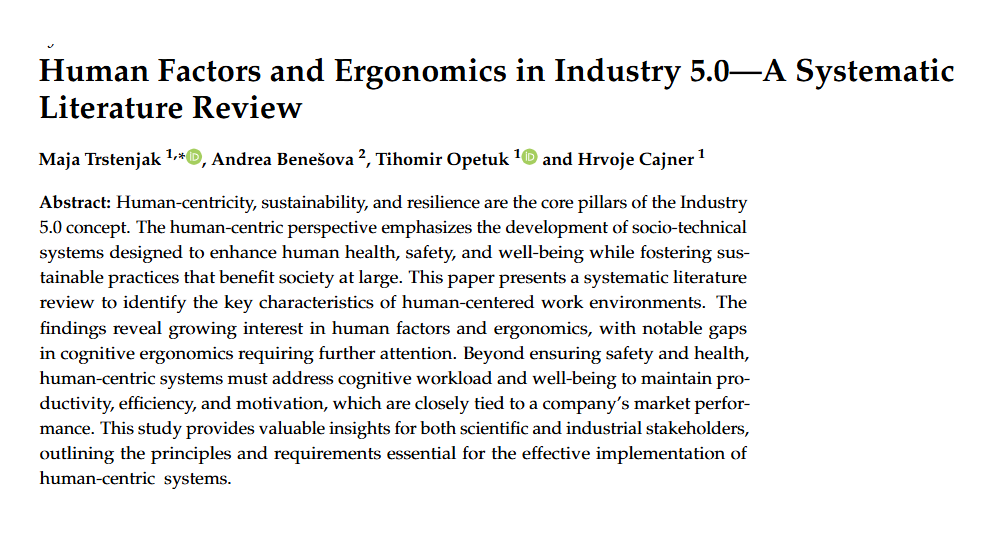 Human Factors and Ergonomics in Industry 5.0 —A Systematic Literature ...