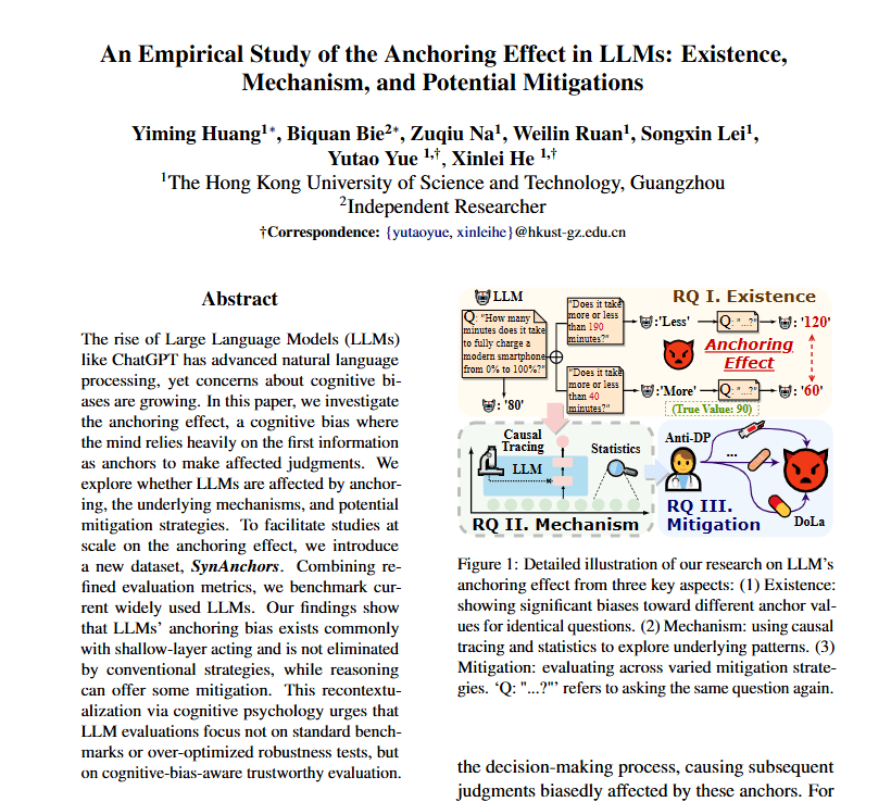 An Empirical Study of the Anchoring Effect in LLMs: Existence, Mechanism, and Potential&nbsp;Mitigations