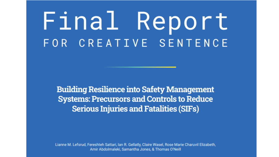 Building Resilience into Safety Management Systems: Precursors and Controls to Reduce Serious Injuries and Fatalities&nbsp;(SIFs)