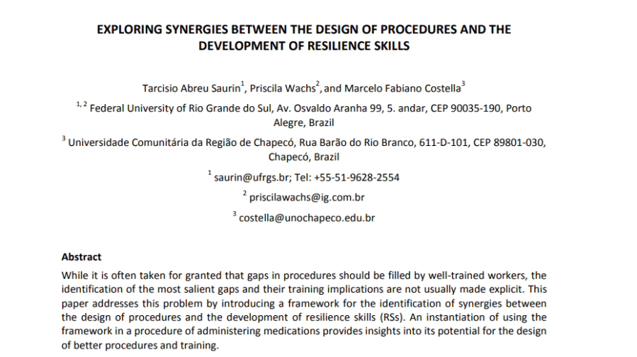 Safe As E47: Improving procedures via resilient skills – leveraging resilience engineering&nbsp;(quickisode)