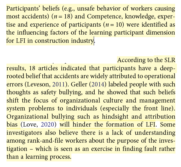 Blaming people not a robust method for learning and improvement in&nbsp;construction