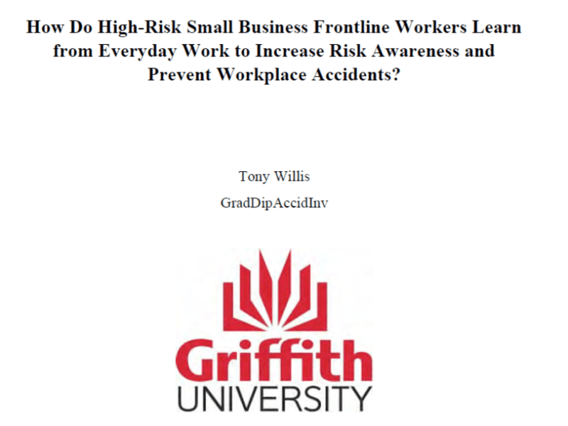 How Do High-Risk Small Business Frontline Workers Learn from Everyday Work to Increase Risk Awareness and Prevent Workplace&nbsp;Accidents?