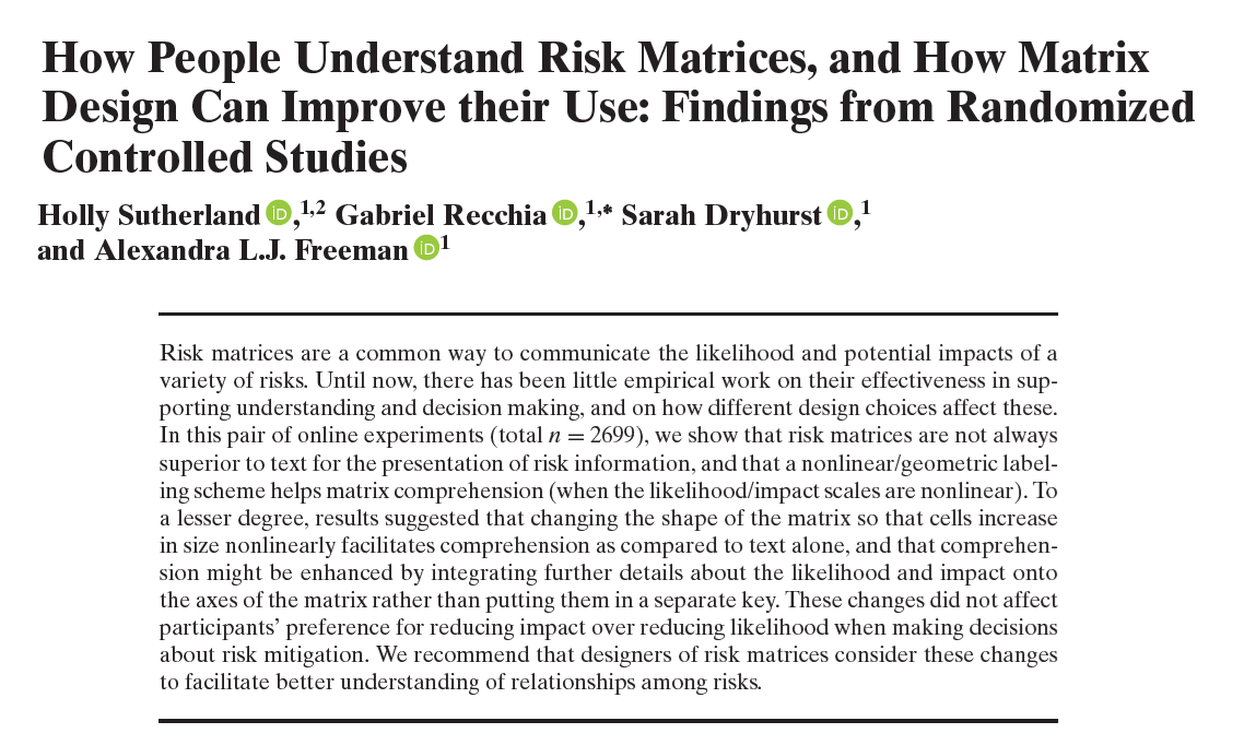 Mark Zandi Risk Matrix How People Understand Risk Matrices, and How Matrix Design Can Improve ...