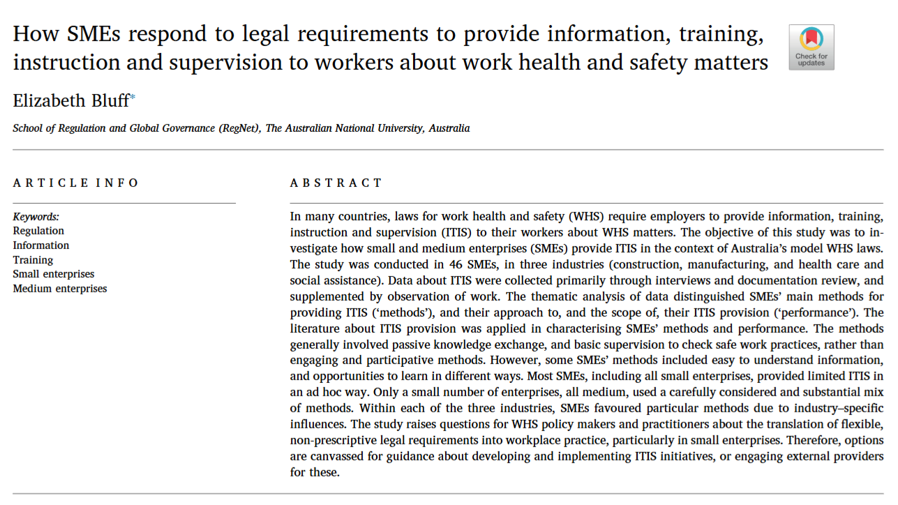 Elearning Sme Information Examples How SMEs respond to legal requirements to provide information, training ...