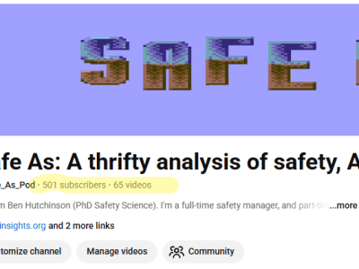 Safe As – ticked over 500&nbsp;subs