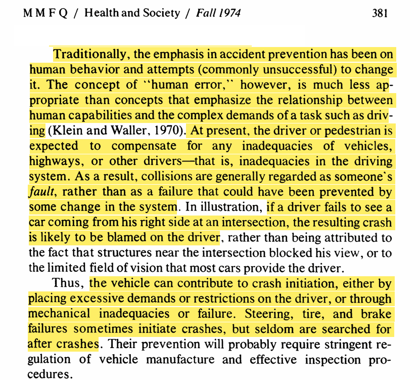 Haddon 1974: Why do we blame people instead of fixing a poorly designed&nbsp;system?